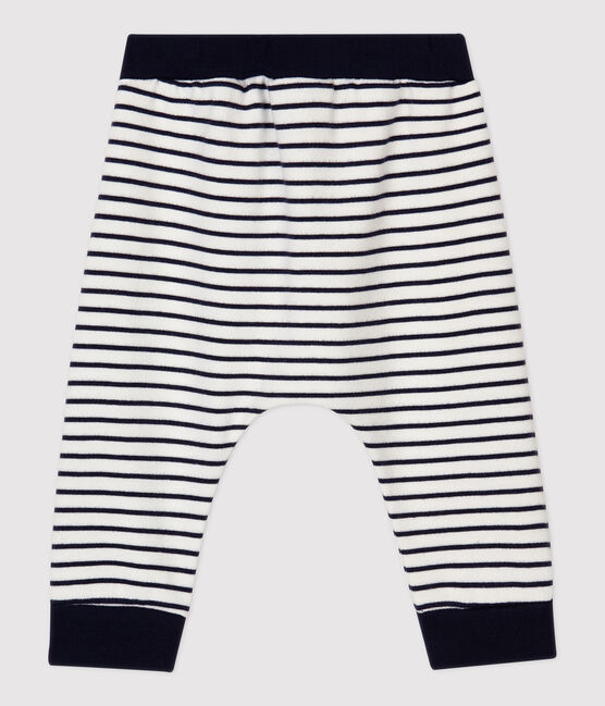 Baby-Hose aus Molton. weiss MARSHMALLOW/blau SMOKING